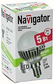 Лампа светодиодная  Navigator NLL-G45-5-230-4k-E14 (холодный свет, 5Вт, 230В)
